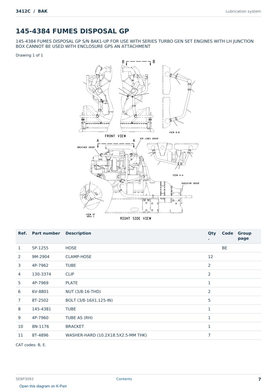 Caterpillar 3412C S/N BAK Partsbook SEBP3093 (English) - sample page 7 of 10 Caterpillar 3412C S/N BAK Partsbook SEBP3093 (English) - sample page 7 of 10