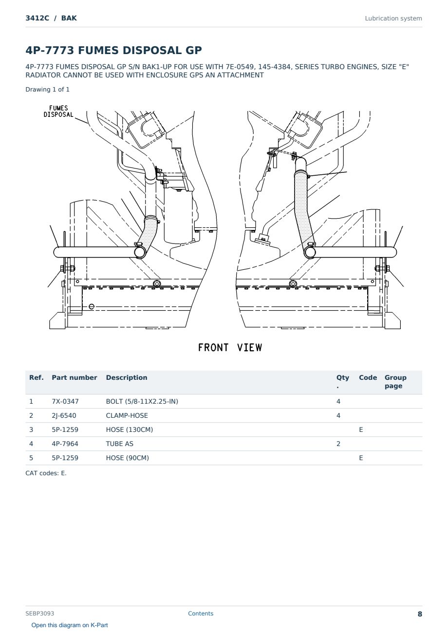 Caterpillar 3412C S/N BAK Partsbook SEBP3093 (English) - sample page 8 of 10 Caterpillar 3412C S/N BAK Partsbook SEBP3093 (English) - sample page 8 of 10