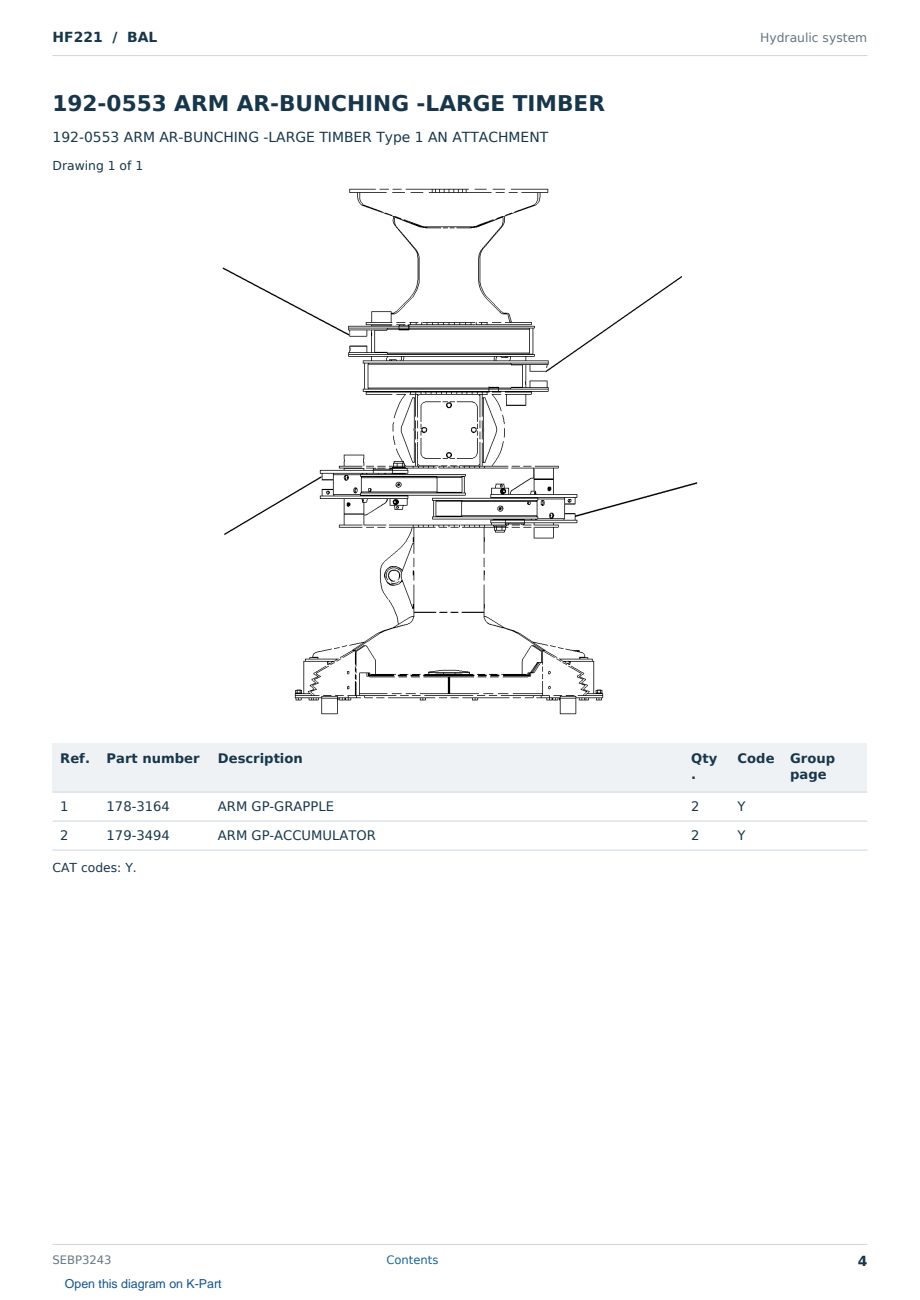 Caterpillar HF221 S/N BAL Partsbook SEBP3243 (English) - sample page 4 of 10 Caterpillar HF221 S/N BAL Partsbook SEBP3243 (English) - sample page 4 of 10