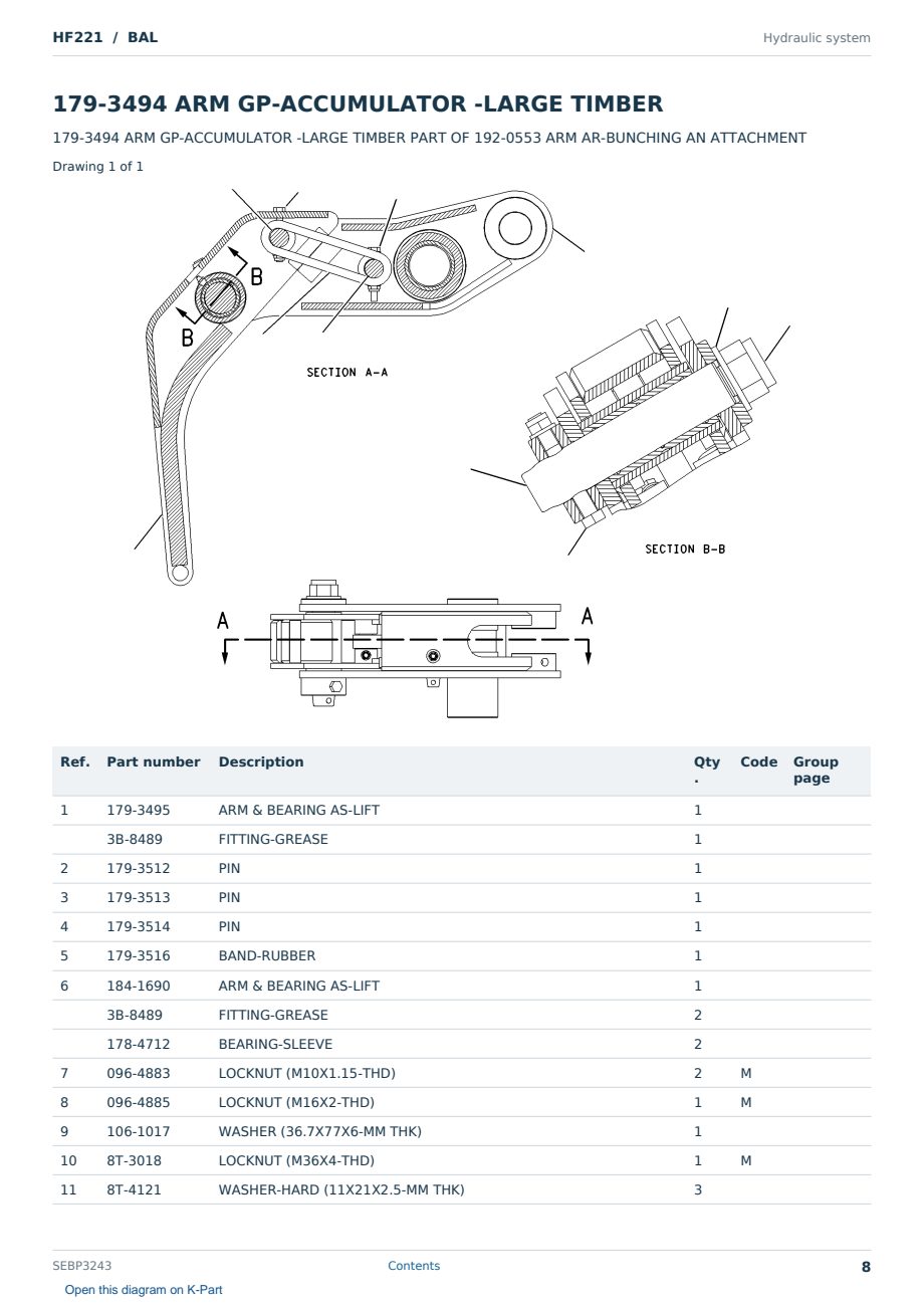 Caterpillar HF221 S/N BAL Partsbook SEBP3243 (English) - sample page 8 of 10 Caterpillar HF221 S/N BAL Partsbook SEBP3243 (English) - sample page 8 of 10