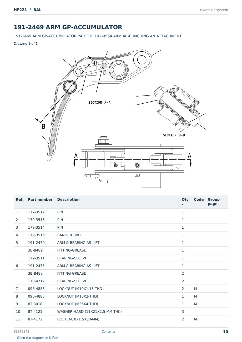 Caterpillar HF221 S/N BAL Partsbook SEBP3243 (English) - sample page 10 of 10 Caterpillar HF221 S/N BAL Partsbook SEBP3243 (English) - sample page 10 of 10