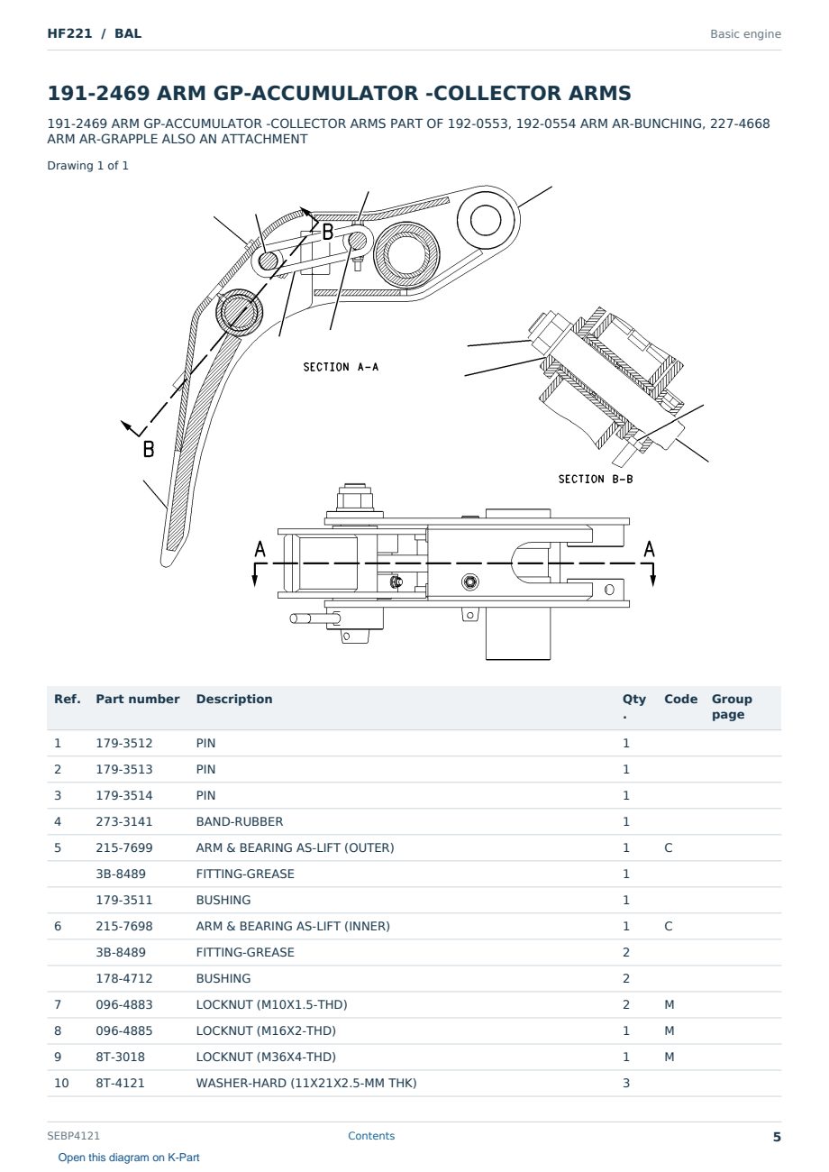 Caterpillar HF221 S/N BAL Partsbook SEBP4121 (English) - sample page 5 of 10 Caterpillar HF221 S/N BAL Partsbook SEBP4121 (English) - sample page 5 of 10