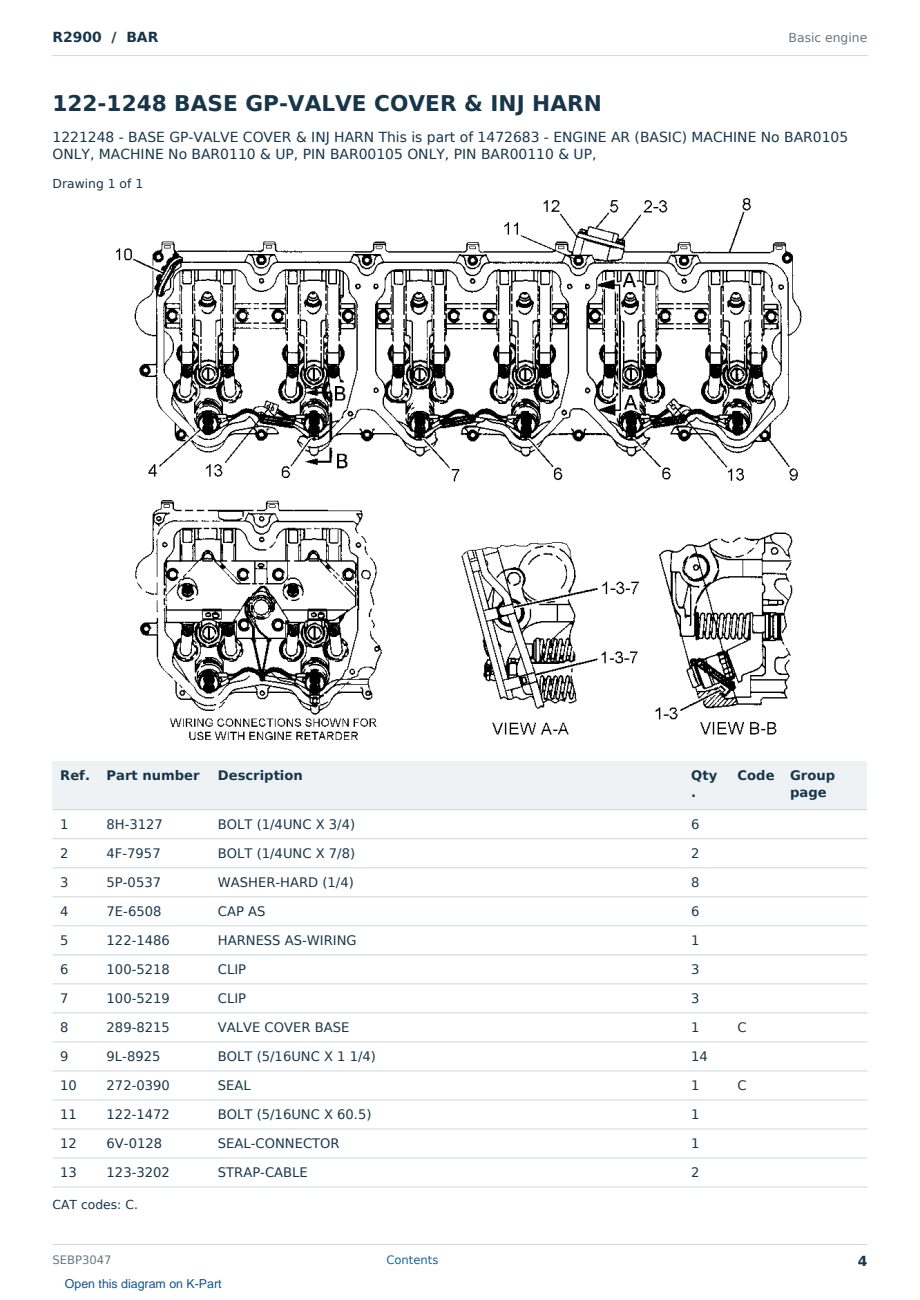 Caterpillar R2900 S/N BAR Partsbook SEBP3047 (English) - sample page 4 of 10 Caterpillar R2900 S/N BAR Partsbook SEBP3047 (English) - sample page 4 of 10