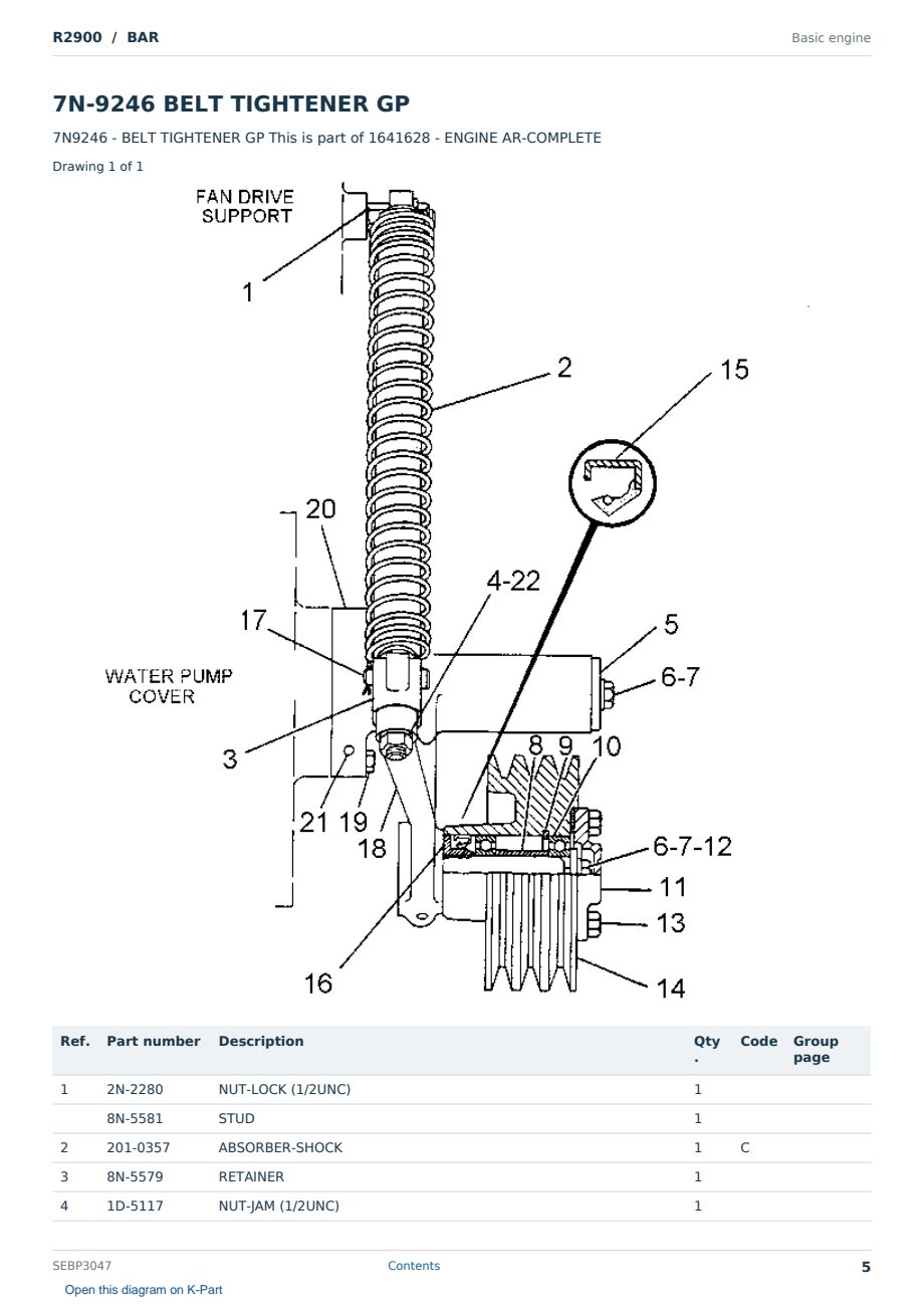 Caterpillar R2900 S/N BAR Partsbook SEBP3047 (English) - sample page 5 of 10 Caterpillar R2900 S/N BAR Partsbook SEBP3047 (English) - sample page 5 of 10