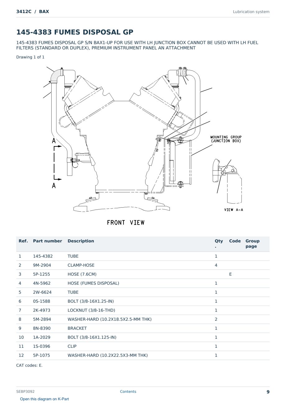 Caterpillar 3412C S/N BAX Partsbook SEBP3092 (English) - sample page 9 of 10 Caterpillar 3412C S/N BAX Partsbook SEBP3092 (English) - sample page 9 of 10