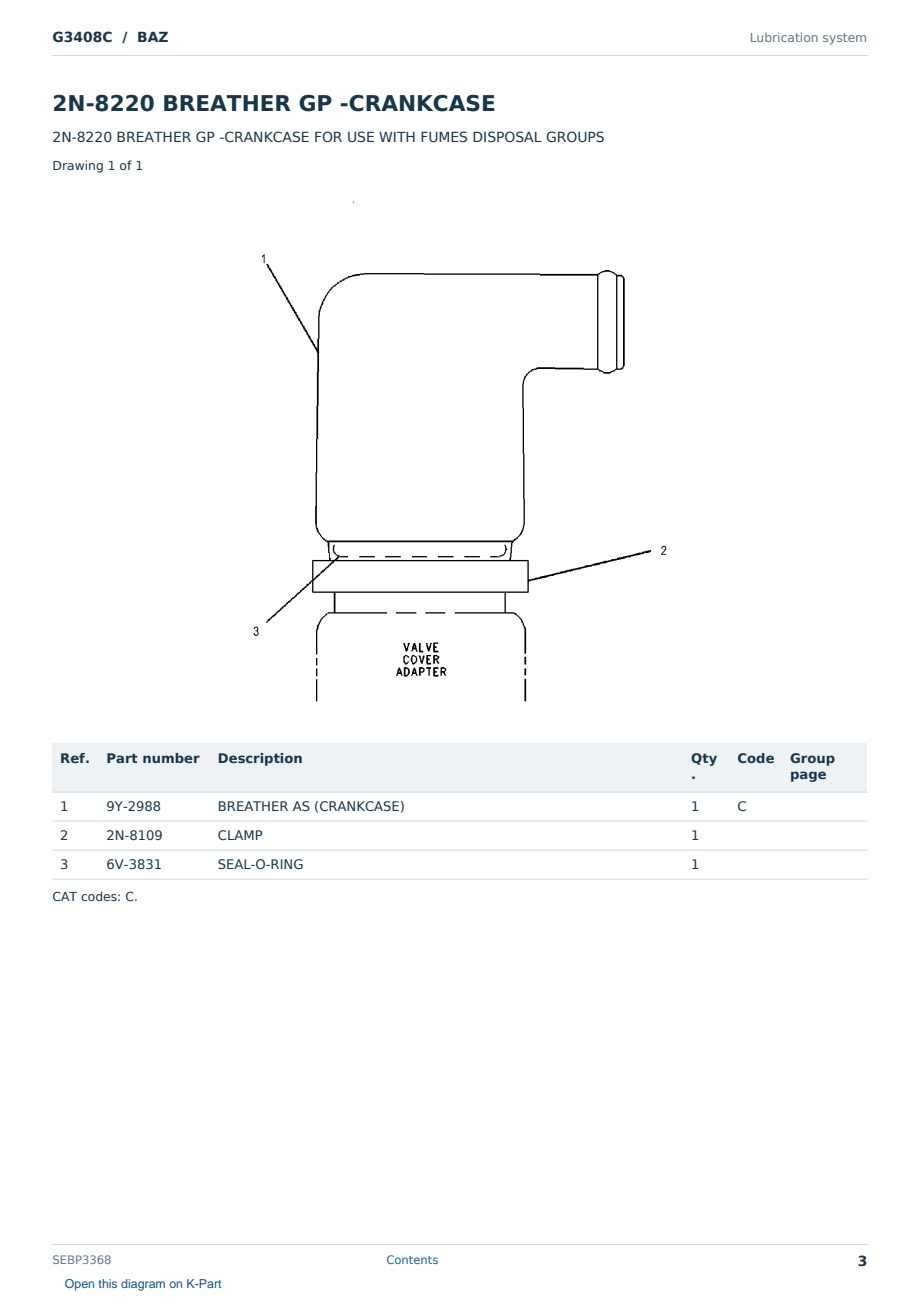 Caterpillar G3408C S/N BAZ Partsbook SEBP3368 (English) - sample page 3 of 10 Caterpillar G3408C S/N BAZ Partsbook SEBP3368 (English) - sample page 3 of 10