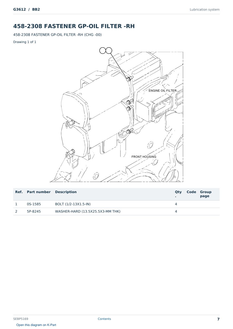 Caterpillar G3612 S/N BB2 Partsbook SEBP5169 (English) - sample page 7 of 10 Caterpillar G3612 S/N BB2 Partsbook SEBP5169 (English) - sample page 7 of 10