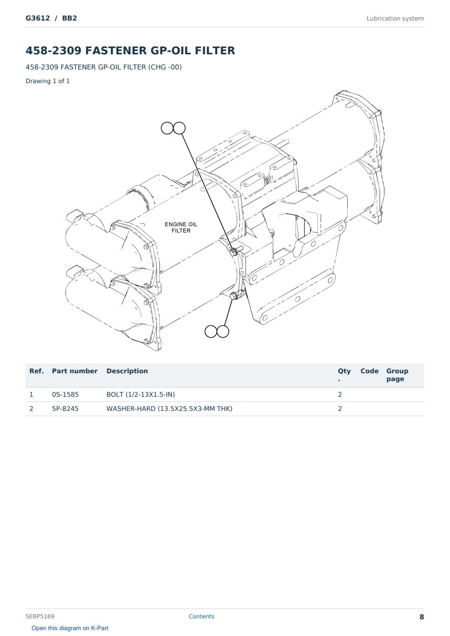 Caterpillar G3612 S/N BB2 Partsbook SEBP5169 (English) - sample page 8 of 10 Caterpillar G3612 S/N BB2 Partsbook SEBP5169 (English) - sample page 8 of 10