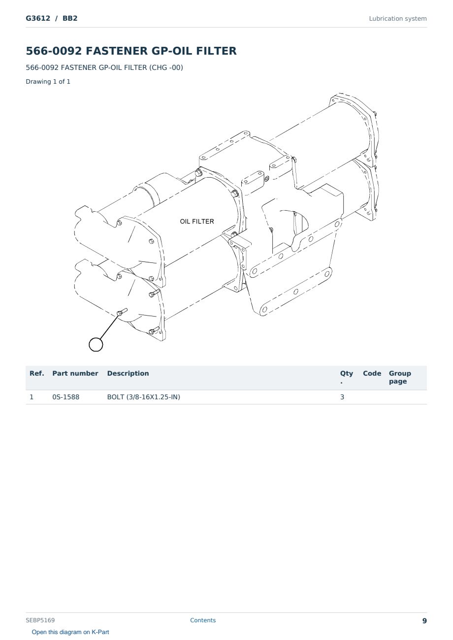 Caterpillar G3612 S/N BB2 Partsbook SEBP5169 (English) - sample page 9 of 10 Caterpillar G3612 S/N BB2 Partsbook SEBP5169 (English) - sample page 9 of 10