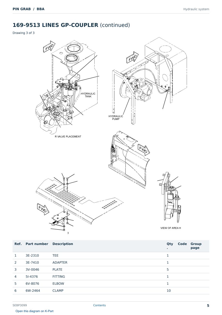 Caterpillar PIN GRAB S/N BBA Partsbook SEBP3099 (English) - sample page 5 of 10 Caterpillar PIN GRAB S/N BBA Partsbook SEBP3099 (English) - sample page 5 of 10
