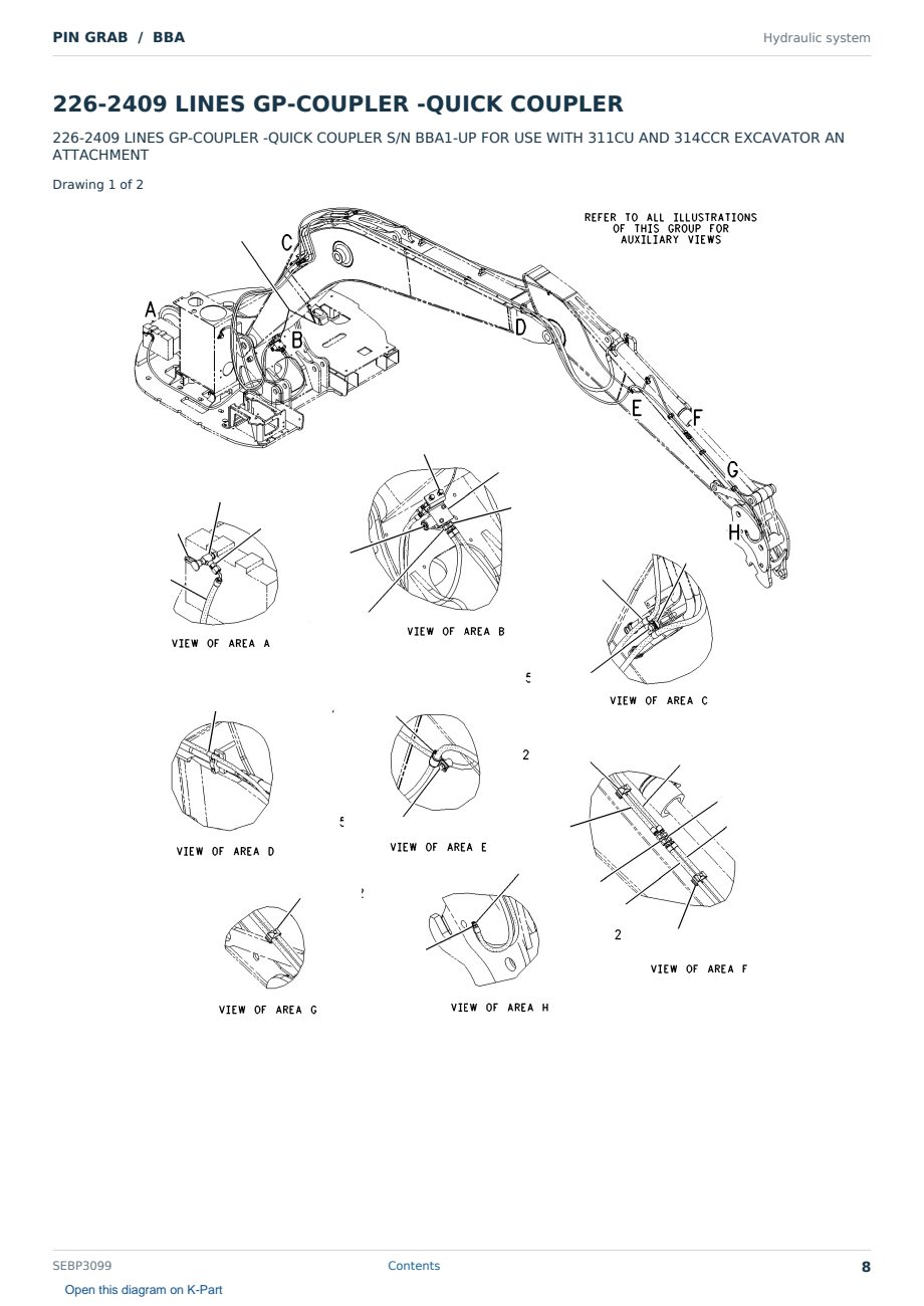 Caterpillar PIN GRAB S/N BBA Partsbook SEBP3099 (English) - sample page 8 of 10 Caterpillar PIN GRAB S/N BBA Partsbook SEBP3099 (English) - sample page 8 of 10