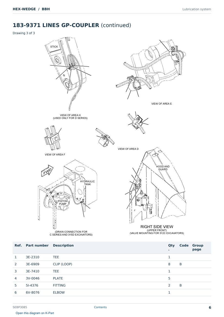 Caterpillar HEX-WEDGE S/N BBH Partsbook SEBP3085 (English) - sample page 6 of 10 Caterpillar HEX-WEDGE S/N BBH Partsbook SEBP3085 (English) - sample page 6 of 10