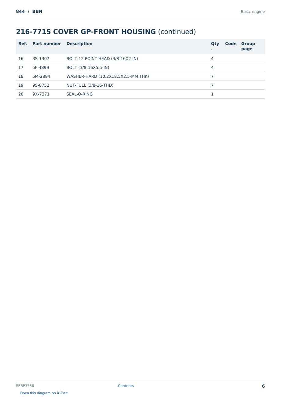 Caterpillar 844 S/N BBN Partsbook SEBP3586 (English) - sample page 6 of 10 Caterpillar 844 S/N BBN Partsbook SEBP3586 (English) - sample page 6 of 10