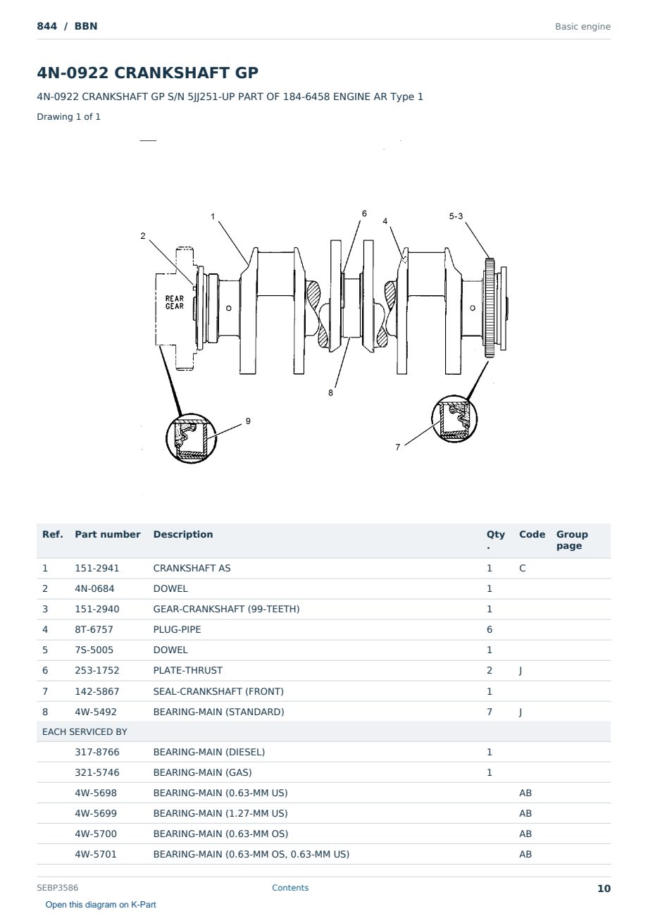 Caterpillar 844 S/N BBN Partsbook SEBP3586 (English) - sample page 10 of 10 Caterpillar 844 S/N BBN Partsbook SEBP3586 (English) - sample page 10 of 10