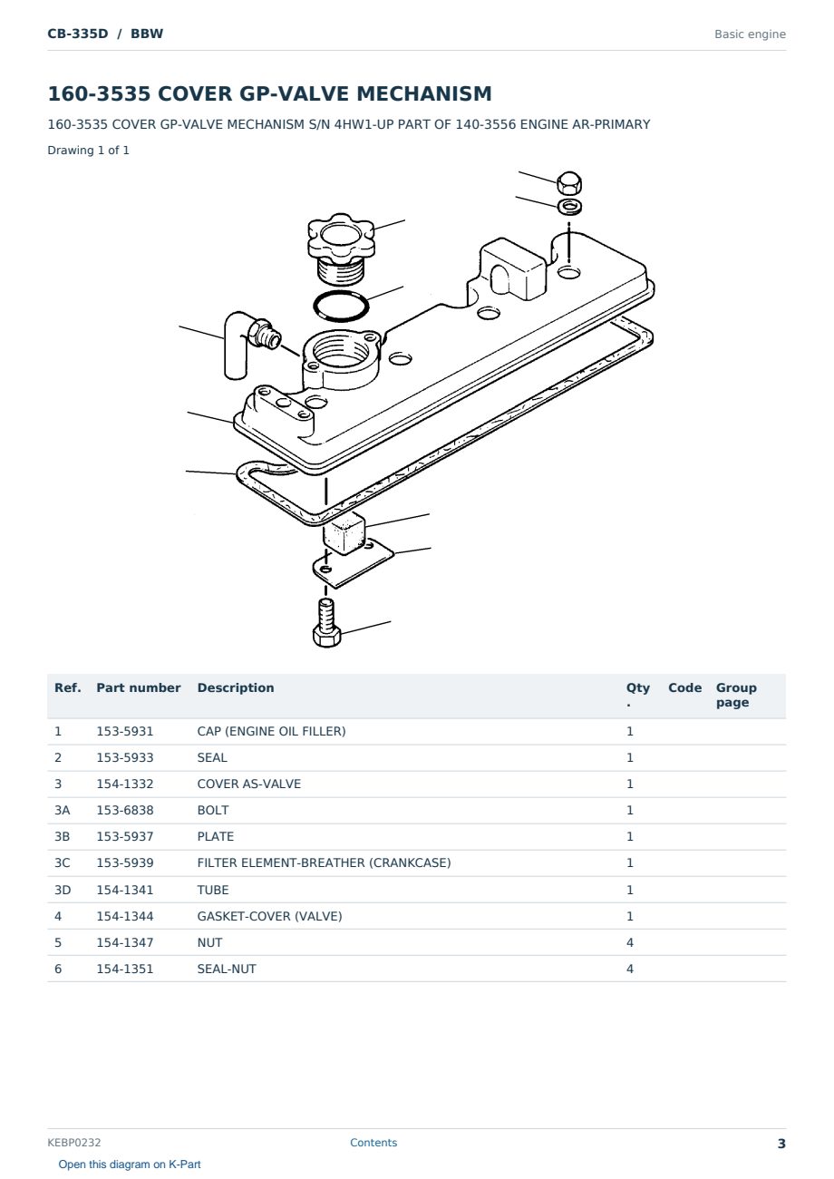 Caterpillar CB-335D S/N BBW Partsbook KEBP0232 (English) - sample page 3 of 10 Caterpillar CB-335D S/N BBW Partsbook KEBP0232 (English) - sample page 3 of 10