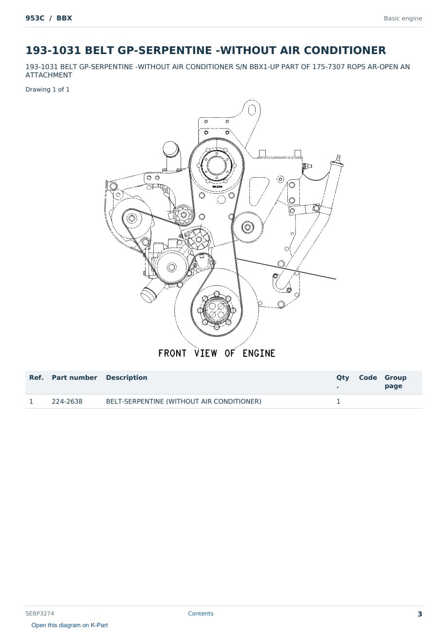 Caterpillar 953C S/N BBX Partsbook SEBP3274 (English) - sample page 3 of 10 Caterpillar 953C S/N BBX Partsbook SEBP3274 (English) - sample page 3 of 10