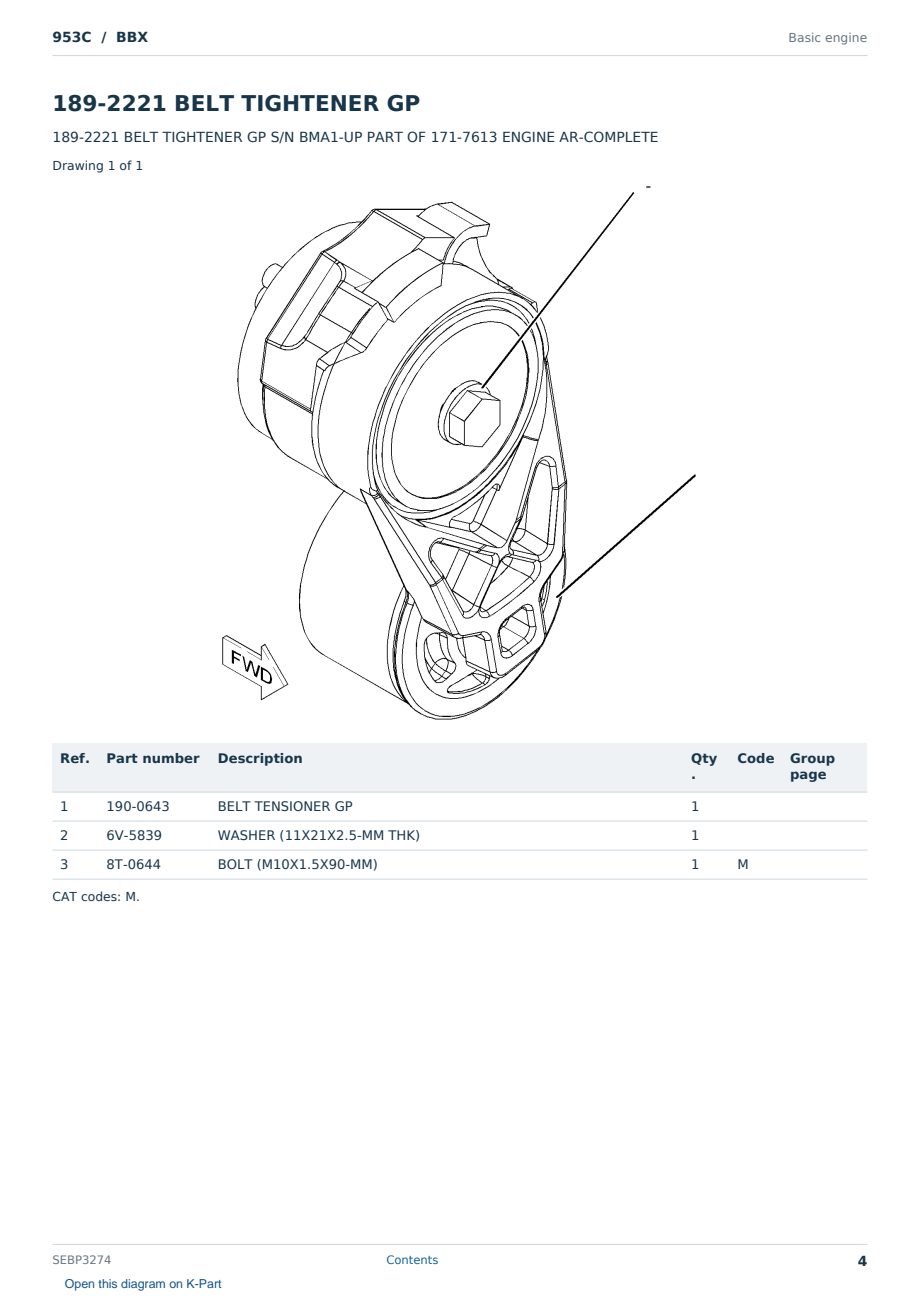 Caterpillar 953C S/N BBX Partsbook SEBP3274 (English) - sample page 4 of 10 Caterpillar 953C S/N BBX Partsbook SEBP3274 (English) - sample page 4 of 10