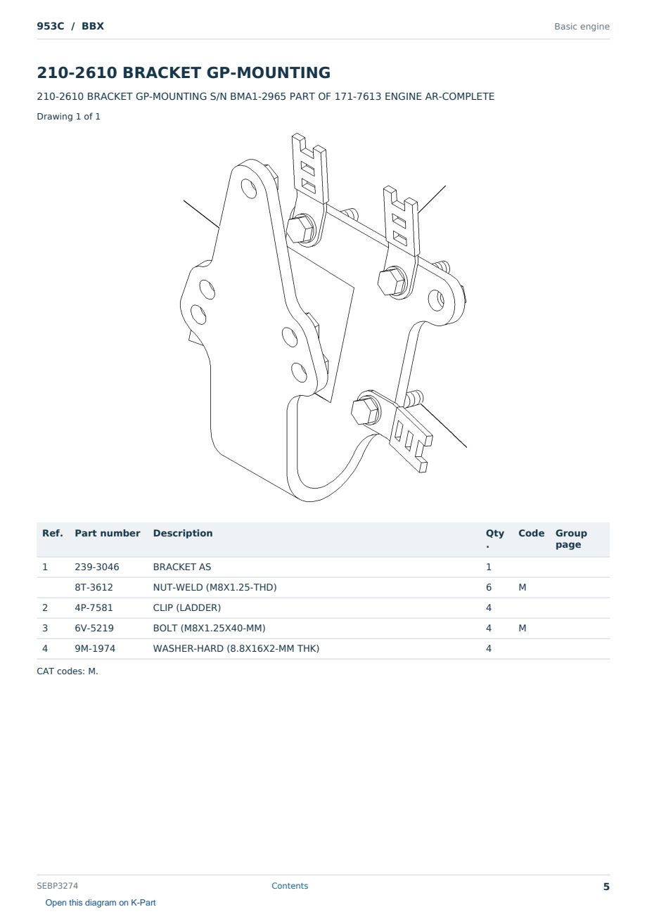 Caterpillar 953C S/N BBX Partsbook SEBP3274 (English) - sample page 5 of 10 Caterpillar 953C S/N BBX Partsbook SEBP3274 (English) - sample page 5 of 10