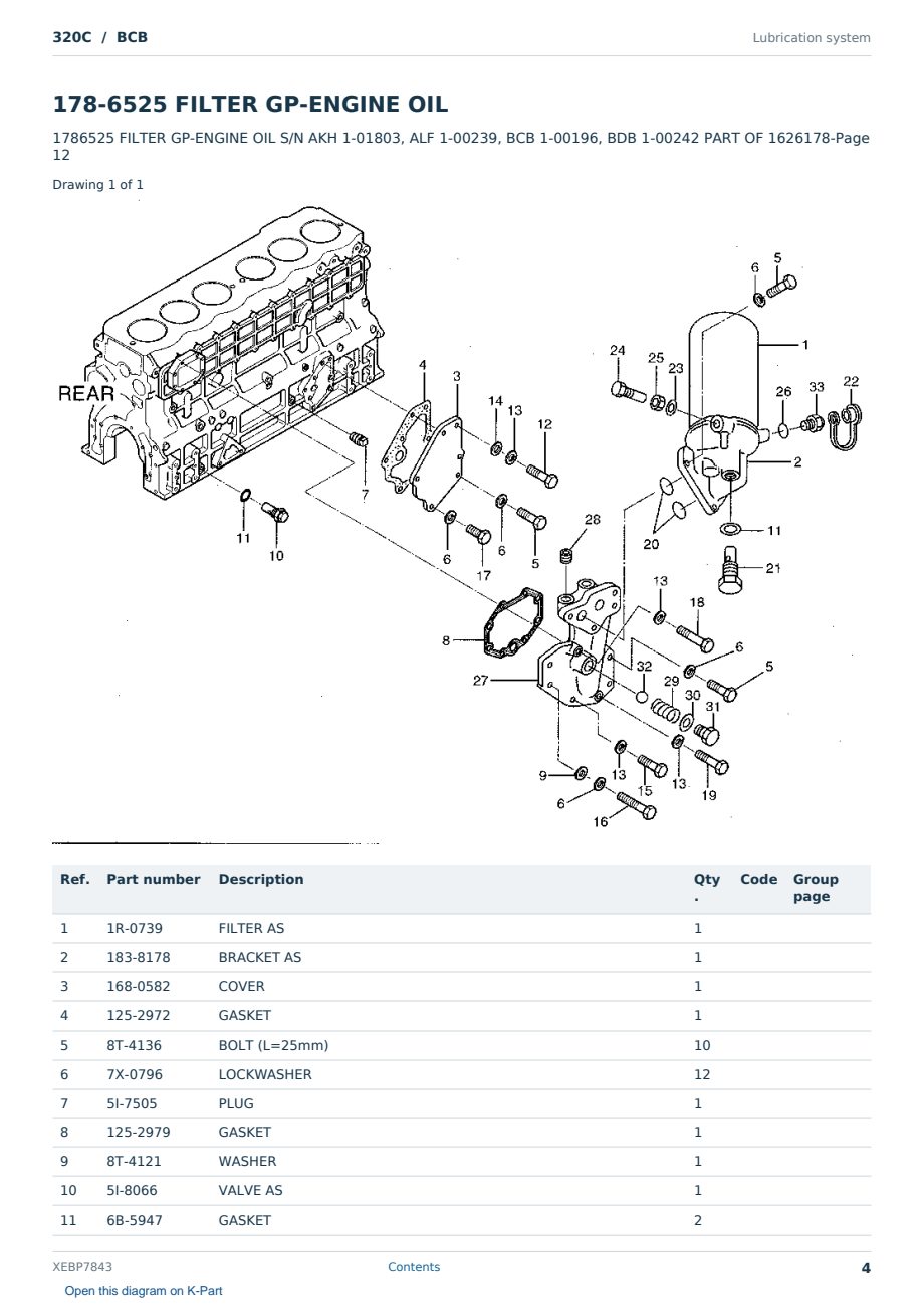 Caterpillar 320C S/N BCB Partsbook XEBP7843 (English) - sample page 4 of 10 Caterpillar 320C S/N BCB Partsbook XEBP7843 (English) - sample page 4 of 10