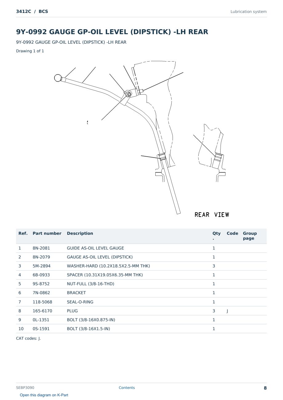 Caterpillar 3412C S/N BCS Partsbook SEBP3090 (English) - sample page 8 of 10 Caterpillar 3412C S/N BCS Partsbook SEBP3090 (English) - sample page 8 of 10