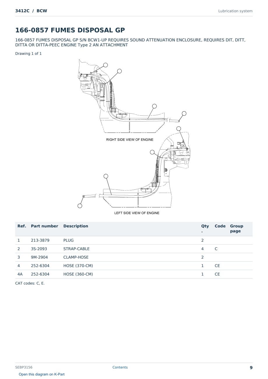 Caterpillar 3412C S/N BCW Partsbook SEBP3156 (English) - sample page 9 of 10 Caterpillar 3412C S/N BCW Partsbook SEBP3156 (English) - sample page 9 of 10