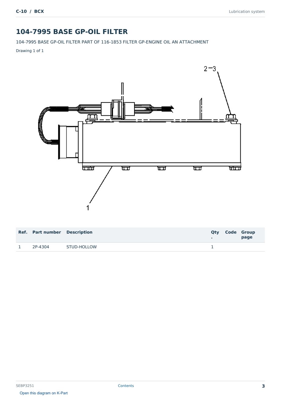 Caterpillar C-10 S/N BCX Partsbook SEBP3251 (English) - sample page 3 of 10 Caterpillar C-10 S/N BCX Partsbook SEBP3251 (English) - sample page 3 of 10