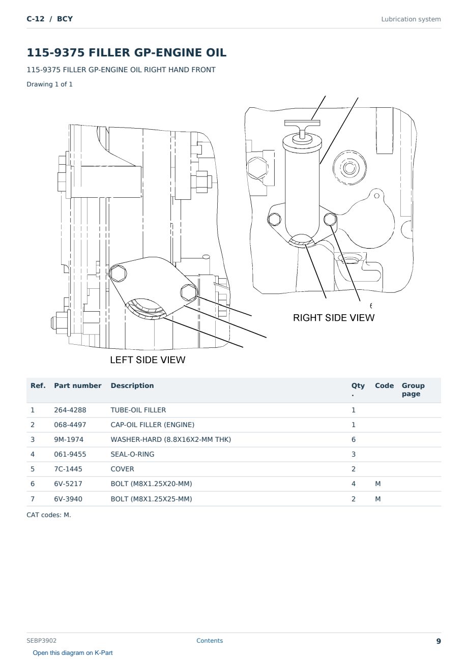 Caterpillar C-12 S/N BCY Partsbook SEBP3902 (English) - sample page 9 of 10 Caterpillar C-12 S/N BCY Partsbook SEBP3902 (English) - sample page 9 of 10