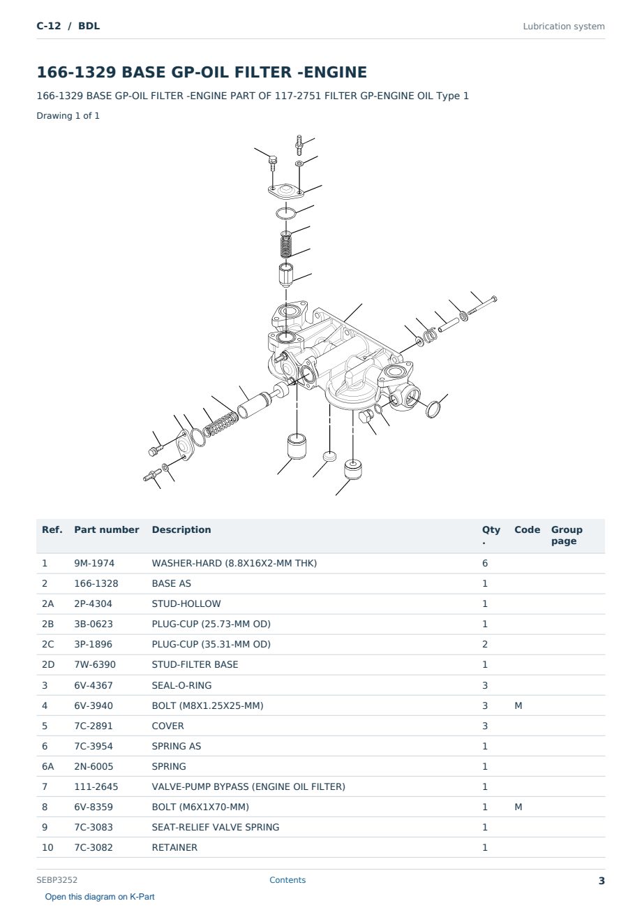 Caterpillar C-12 S/N BDL Partsbook SEBP3252 (English) - sample page 3 of 10 Caterpillar C-12 S/N BDL Partsbook SEBP3252 (English) - sample page 3 of 10