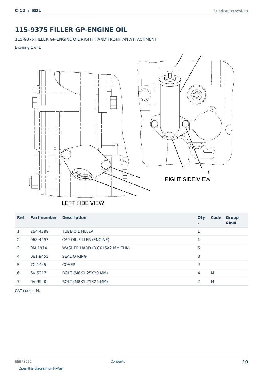 Caterpillar C-12 S/N BDL Partsbook SEBP3252 (English) - sample page 10 of 10 Caterpillar C-12 S/N BDL Partsbook SEBP3252 (English) - sample page 10 of 10