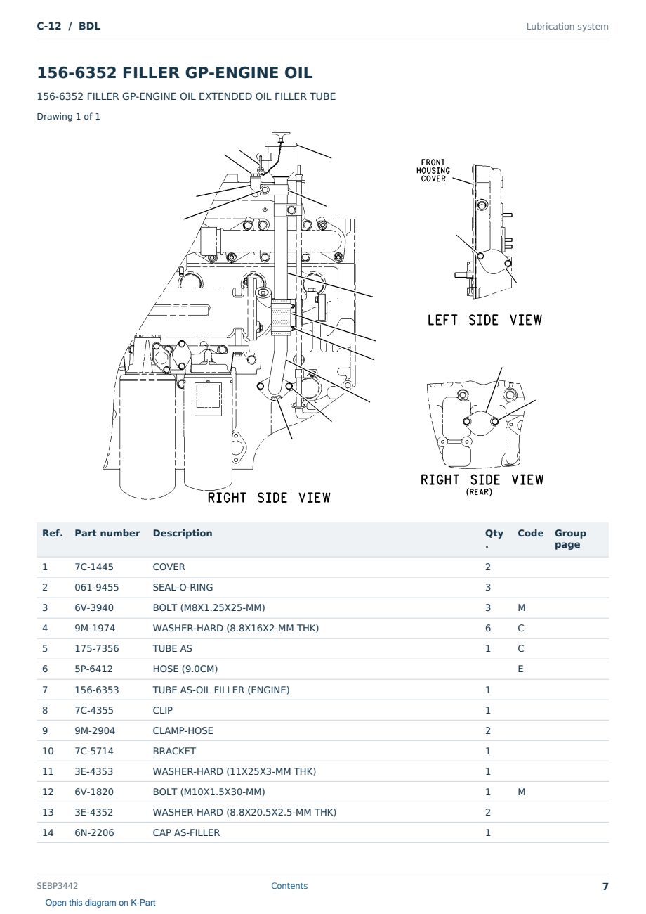 Caterpillar C-12 S/N BDL Partsbook SEBP3442 (English) - sample page 7 of 10 Caterpillar C-12 S/N BDL Partsbook SEBP3442 (English) - sample page 7 of 10