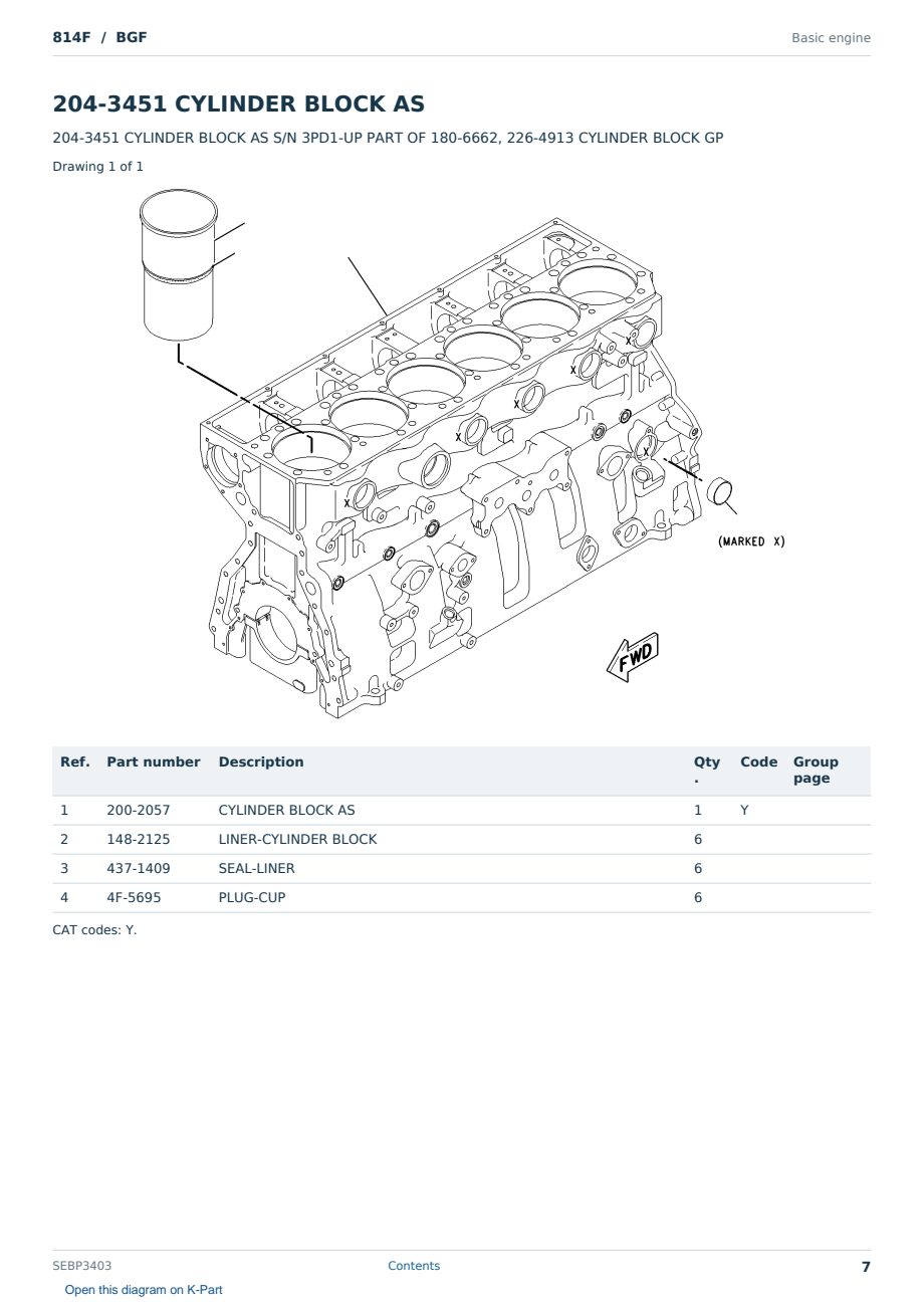 Caterpillar 814F S/N BGF Partsbook SEBP3403 (English) - sample page 7 of 10 Caterpillar 814F S/N BGF Partsbook SEBP3403 (English) - sample page 7 of 10