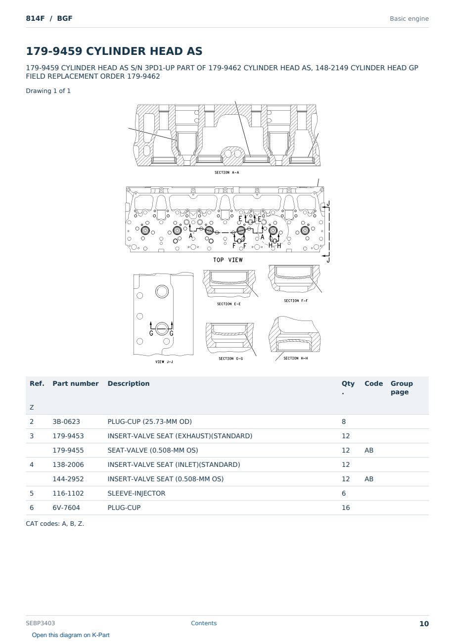 Caterpillar 814F S/N BGF Partsbook SEBP3403 (English) - sample page 10 of 10 Caterpillar 814F S/N BGF Partsbook SEBP3403 (English) - sample page 10 of 10