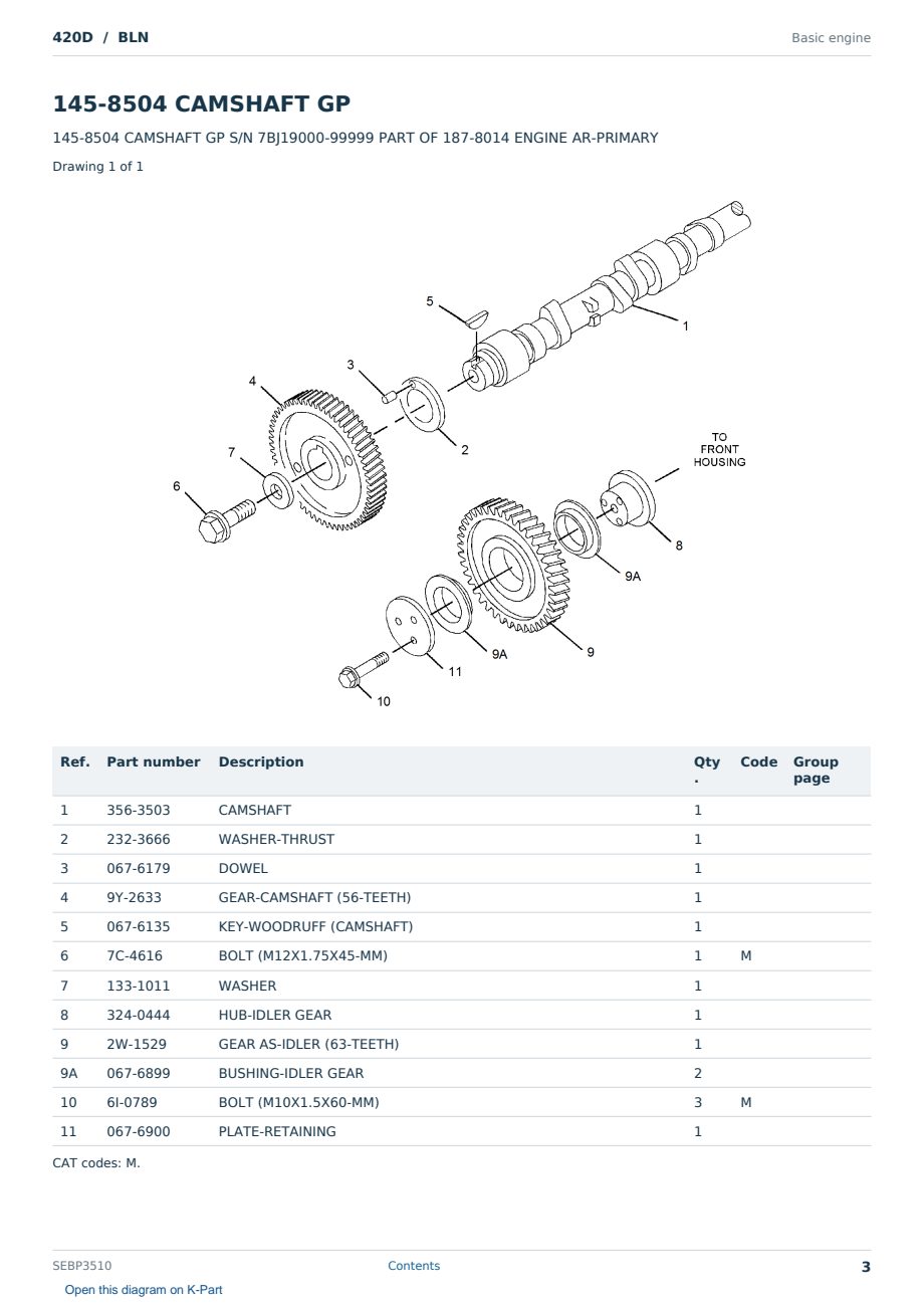 Caterpillar 420D S/N BLN Partsbook SEBP3510 (English) - sample page 3 of 10 Caterpillar 420D S/N BLN Partsbook SEBP3510 (English) - sample page 3 of 10