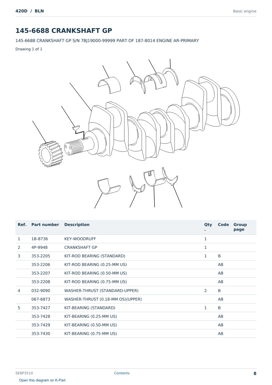 Caterpillar 420D S/N BLN Partsbook SEBP3510 (English) - sample page 8 of 10 Caterpillar 420D S/N BLN Partsbook SEBP3510 (English) - sample page 8 of 10