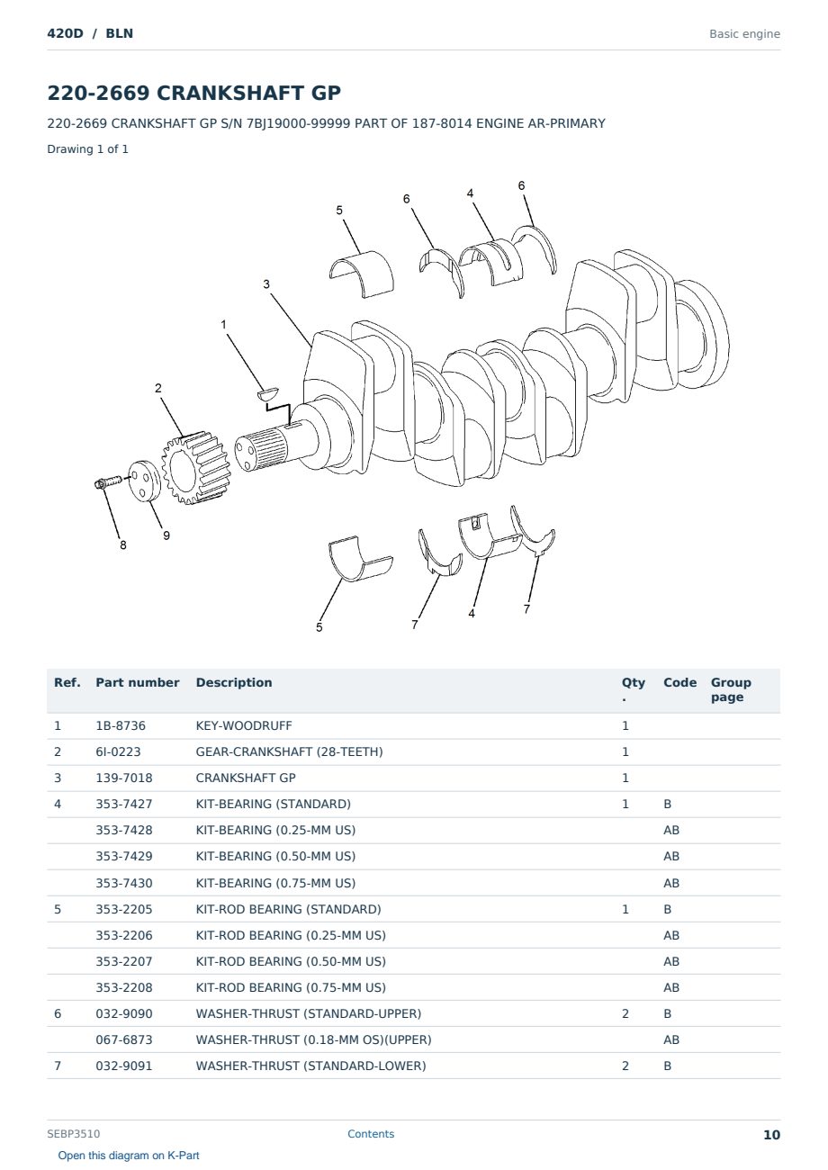 Caterpillar 420D S/N BLN Partsbook SEBP3510 (English) - sample page 10 of 10 Caterpillar 420D S/N BLN Partsbook SEBP3510 (English) - sample page 10 of 10