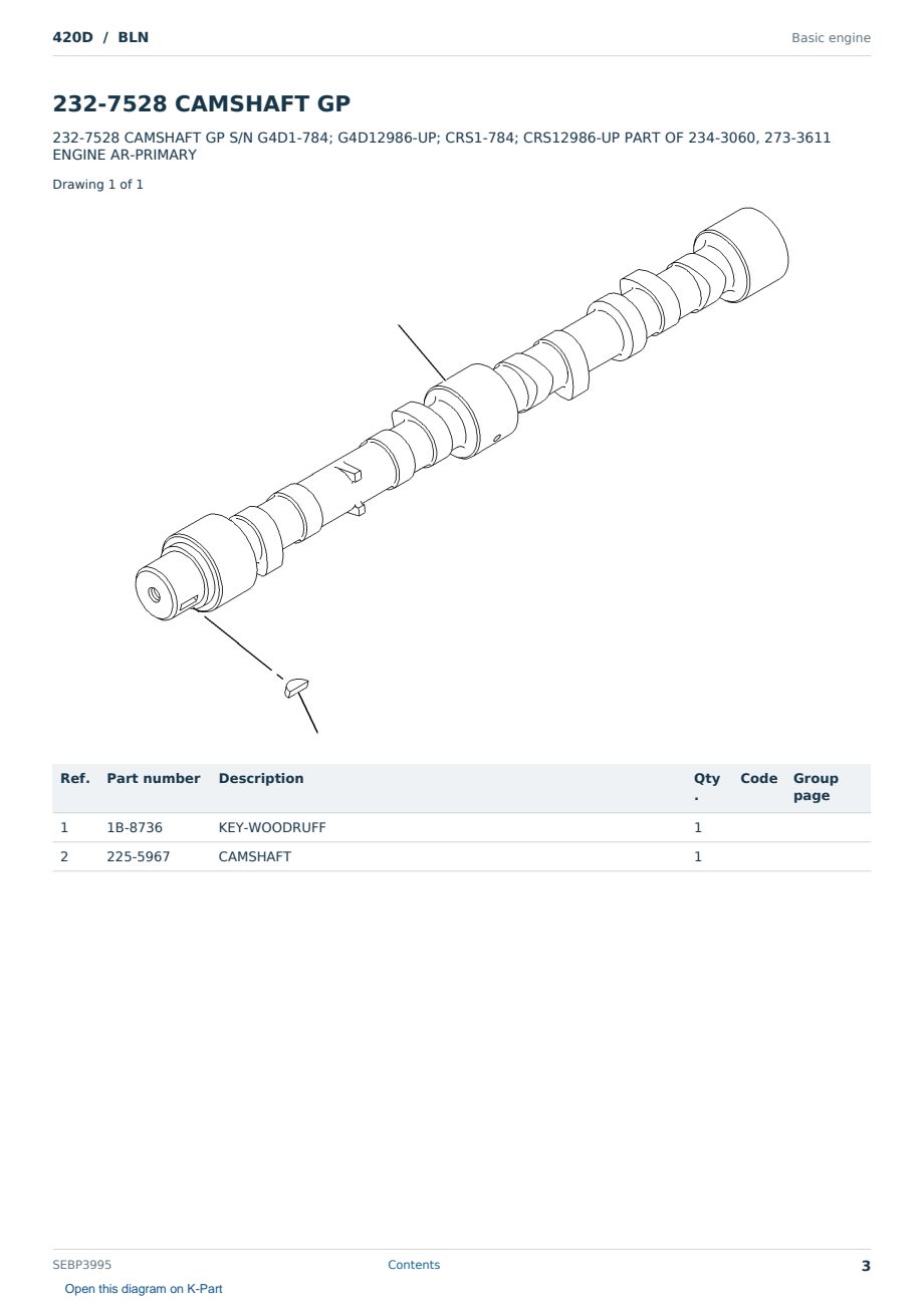 Caterpillar 420D S/N BLN Partsbook SEBP3995 (English) - sample page 3 of 10 Caterpillar 420D S/N BLN Partsbook SEBP3995 (English) - sample page 3 of 10