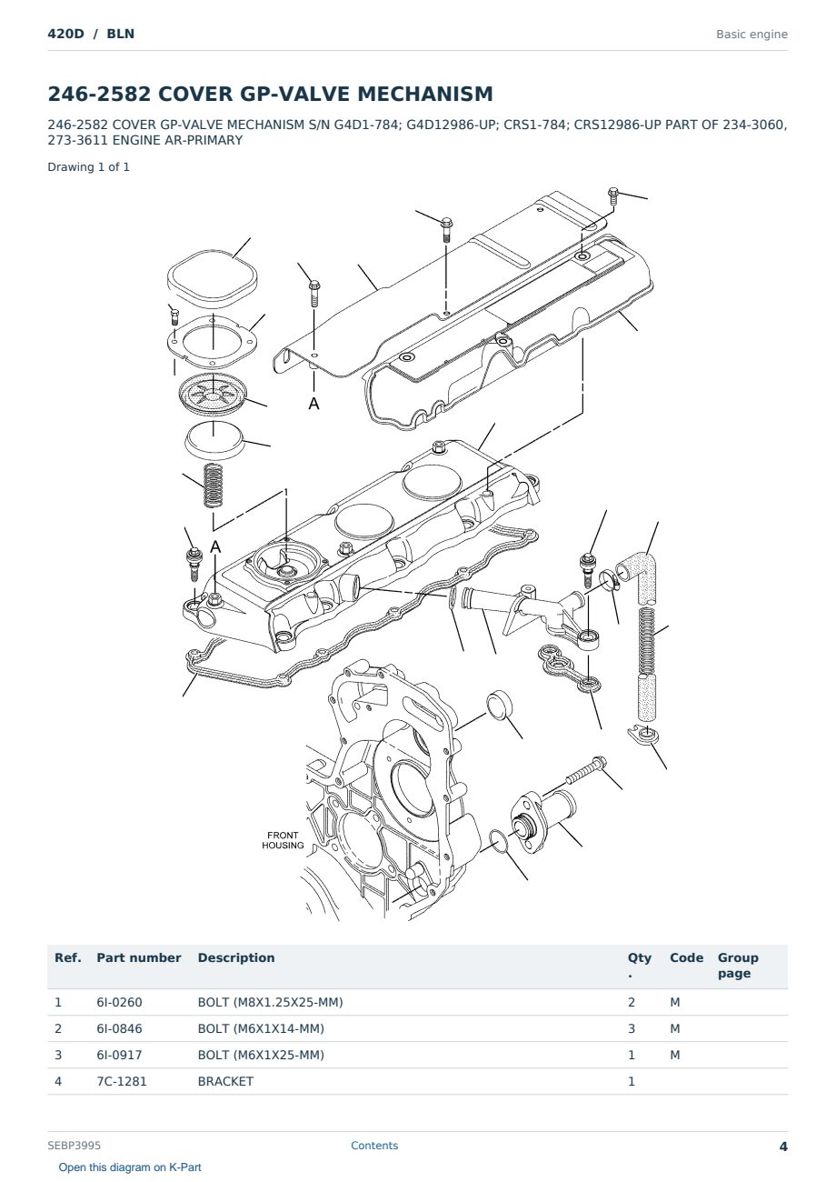 Caterpillar 420D S/N BLN Partsbook SEBP3995 (English) - sample page 4 of 10 Caterpillar 420D S/N BLN Partsbook SEBP3995 (English) - sample page 4 of 10