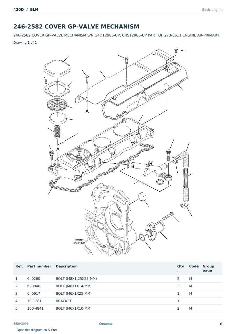 Caterpillar 420D S/N BLN Partsbook SEBP3995 (English) - sample page 6 of 10 Caterpillar 420D S/N BLN Partsbook SEBP3995 (English) - sample page 6 of 10