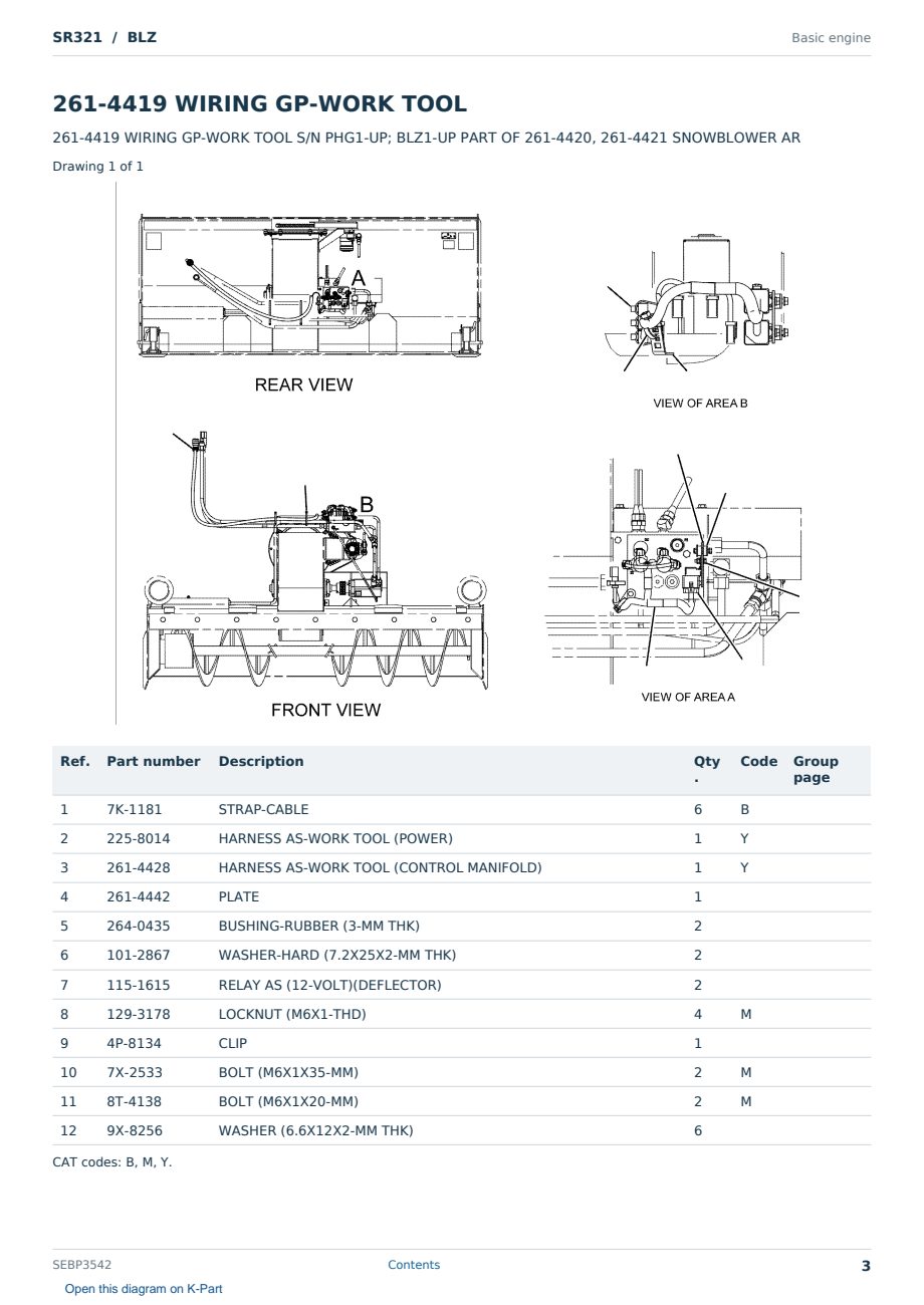 Caterpillar SR321 S/N BLZ Partsbook SEBP3542 (English) - sample page 3 of 10 Caterpillar SR321 S/N BLZ Partsbook SEBP3542 (English) - sample page 3 of 10