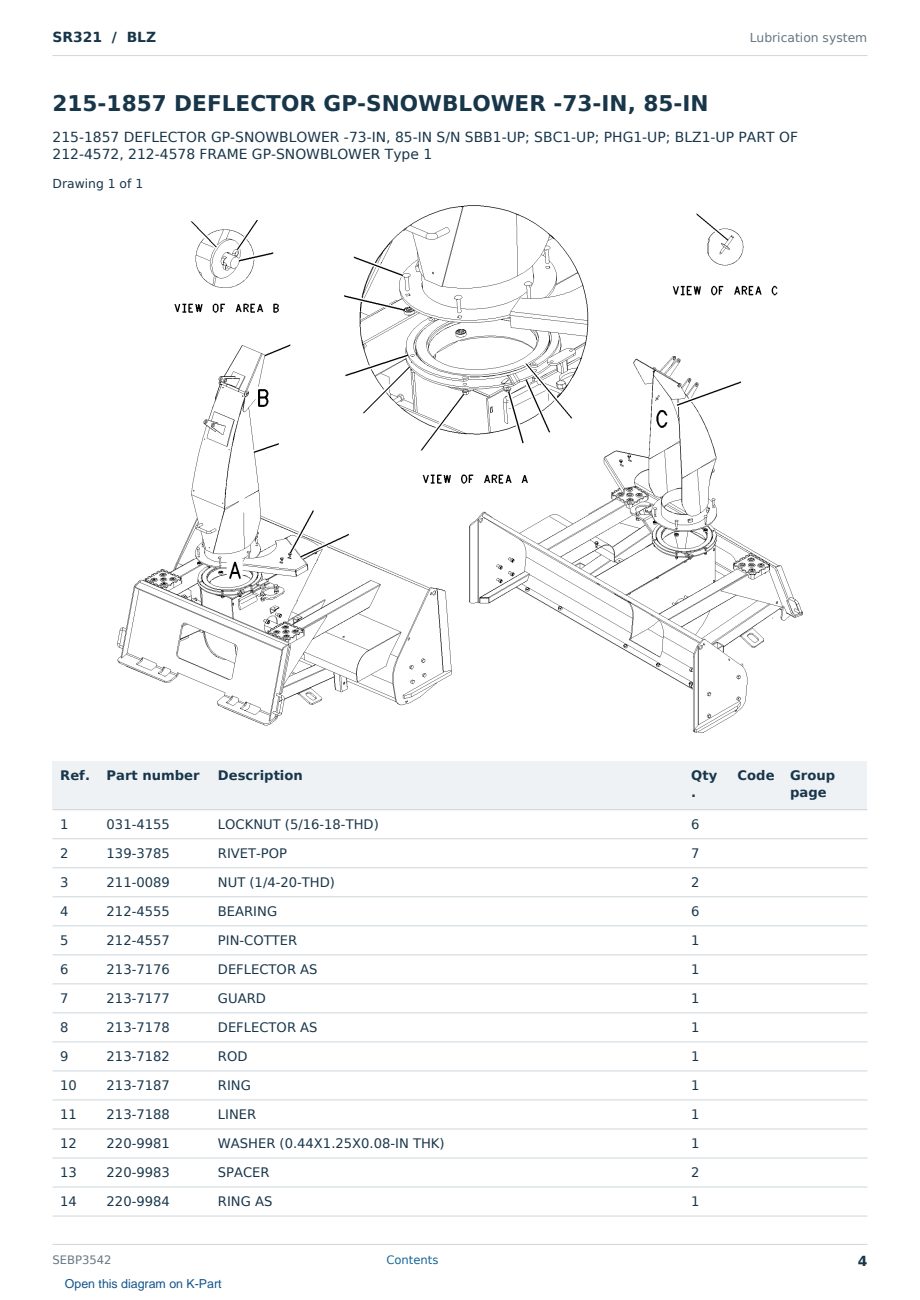 Caterpillar SR321 S/N BLZ Partsbook SEBP3542 (English) - sample page 4 of 10 Caterpillar SR321 S/N BLZ Partsbook SEBP3542 (English) - sample page 4 of 10