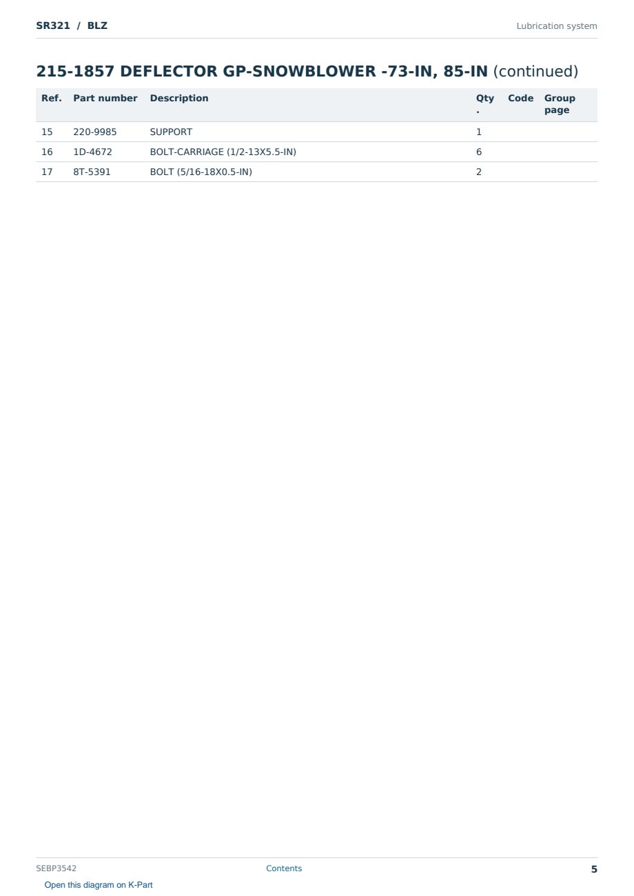 Caterpillar SR321 S/N BLZ Partsbook SEBP3542 (English) - sample page 5 of 10 Caterpillar SR321 S/N BLZ Partsbook SEBP3542 (English) - sample page 5 of 10