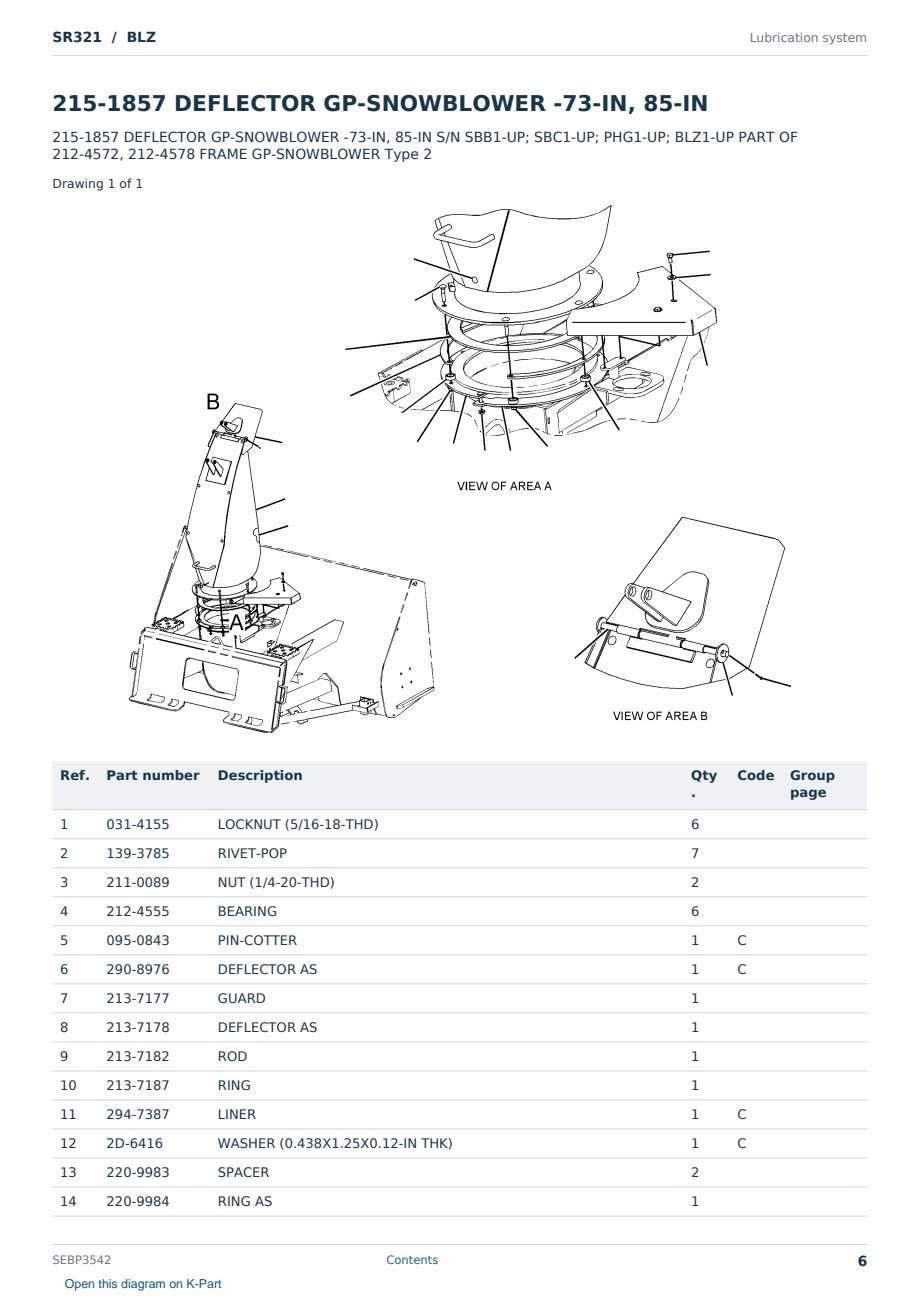 Caterpillar SR321 S/N BLZ Partsbook SEBP3542 (English) - sample page 6 of 10 Caterpillar SR321 S/N BLZ Partsbook SEBP3542 (English) - sample page 6 of 10
