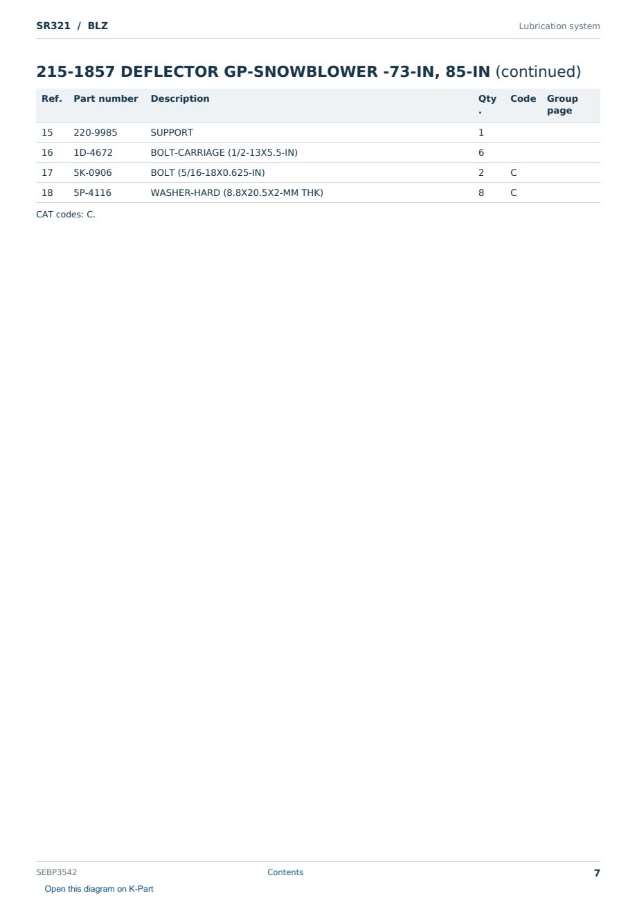 Caterpillar SR321 S/N BLZ Partsbook SEBP3542 (English) - sample page 7 of 10 Caterpillar SR321 S/N BLZ Partsbook SEBP3542 (English) - sample page 7 of 10
