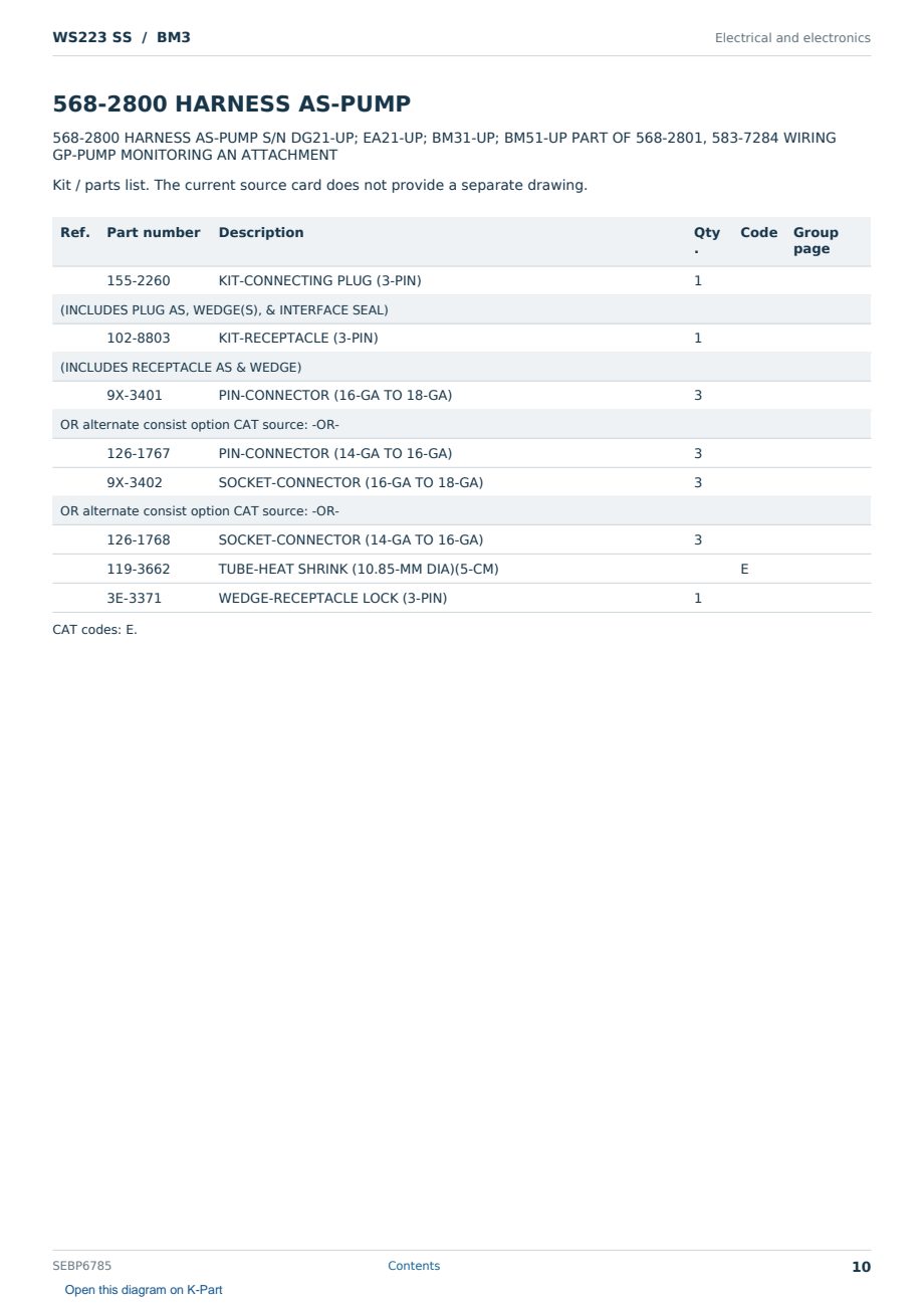 Caterpillar WS223 SS S/N BM3 Partsbook SEBP6785 (English) - sample page 10 of 10 Caterpillar WS223 SS S/N BM3 Partsbook SEBP6785 (English) - sample page 10 of 10