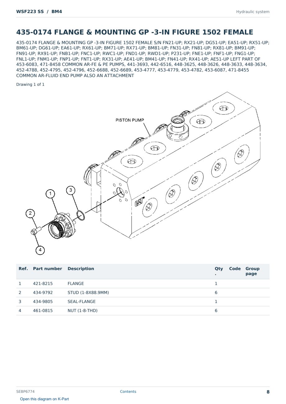 Caterpillar WSF223 SS S/N BM4 Partsbook SEBP6774 (English) - sample page 8 of 10 Caterpillar WSF223 SS S/N BM4 Partsbook SEBP6774 (English) - sample page 8 of 10