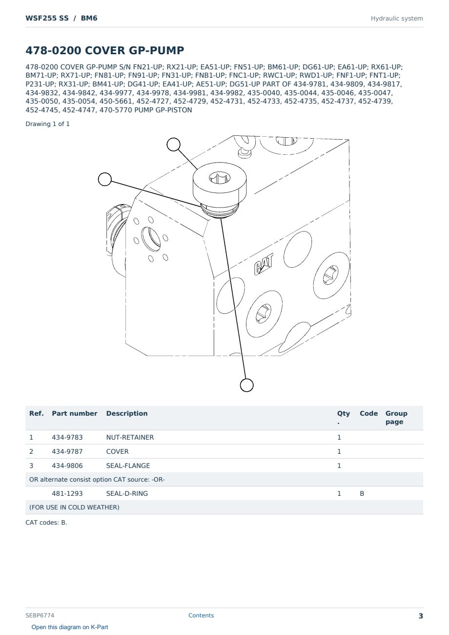 Caterpillar WSF255 SS S/N BM6 Partsbook SEBP6774 (English) - sample page 3 of 10 Caterpillar WSF255 SS S/N BM6 Partsbook SEBP6774 (English) - sample page 3 of 10