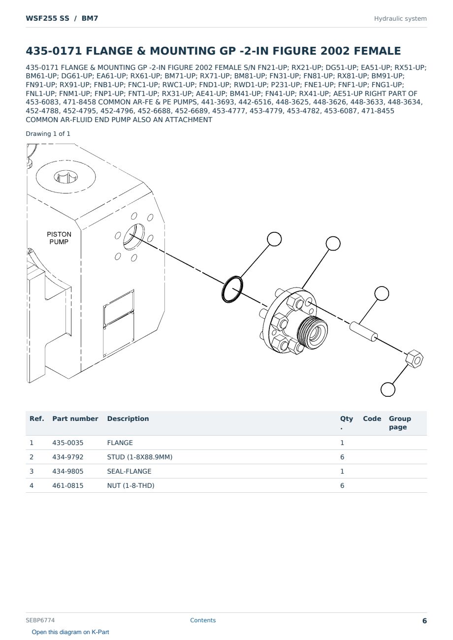 Caterpillar WSF255 SS S/N BM7 Partsbook SEBP6774 (English) - sample page 6 of 10 Caterpillar WSF255 SS S/N BM7 Partsbook SEBP6774 (English) - sample page 6 of 10