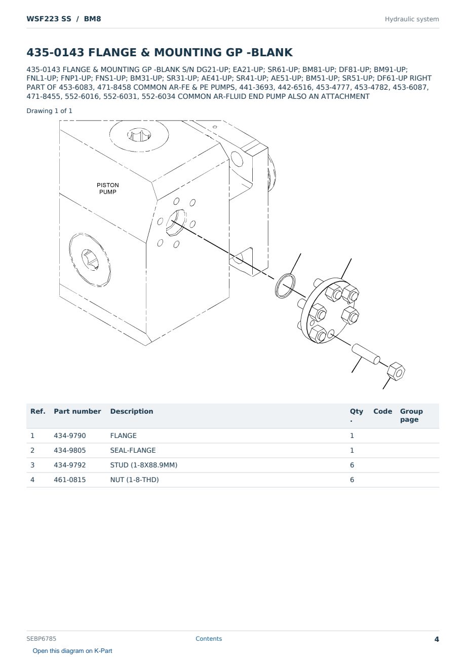 Caterpillar WSF223 SS S/N BM8 Partsbook SEBP6785 (English) - sample page 4 of 10 Caterpillar WSF223 SS S/N BM8 Partsbook SEBP6785 (English) - sample page 4 of 10
