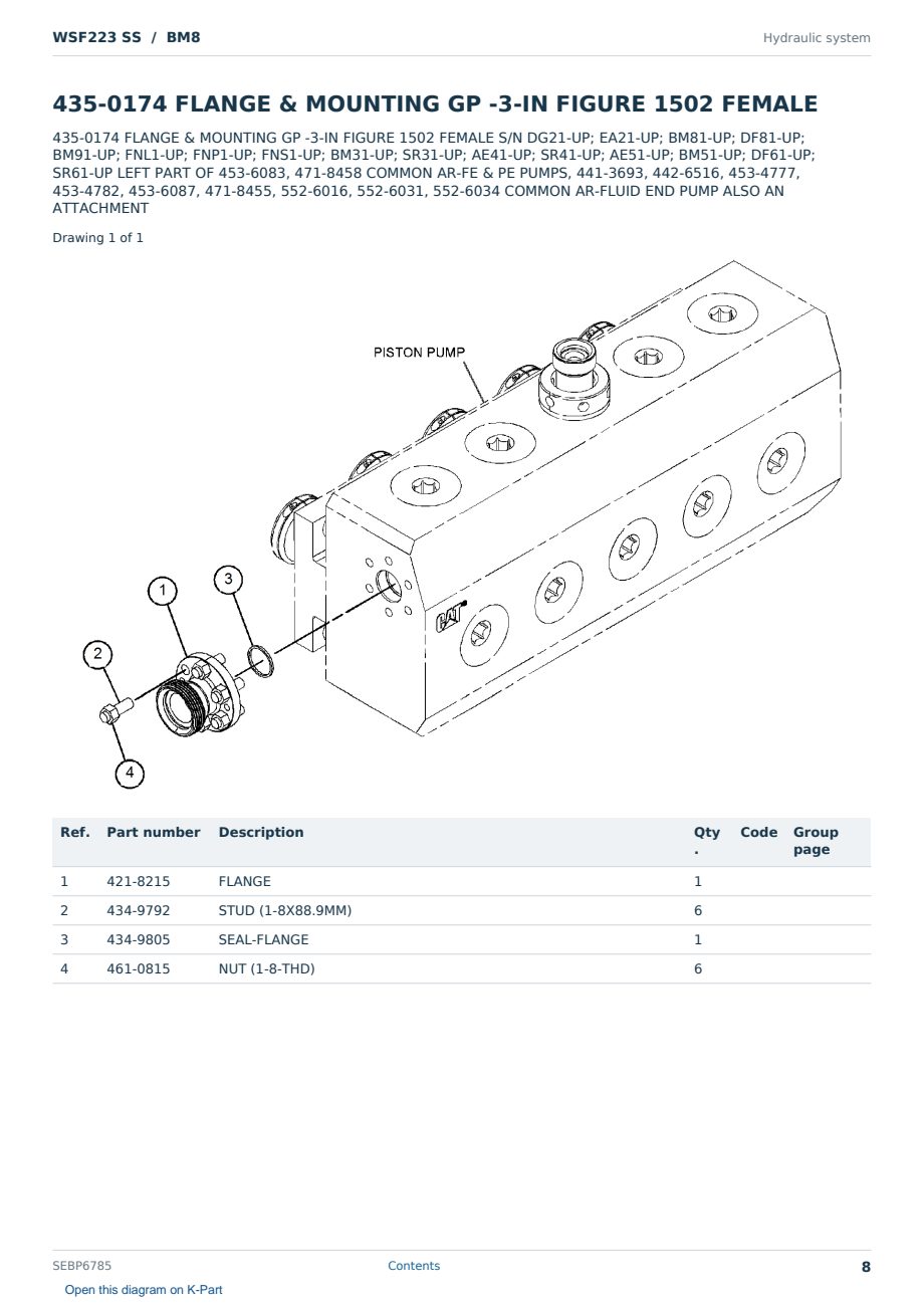 Caterpillar WSF223 SS S/N BM8 Partsbook SEBP6785 (English) - sample page 8 of 10 Caterpillar WSF223 SS S/N BM8 Partsbook SEBP6785 (English) - sample page 8 of 10