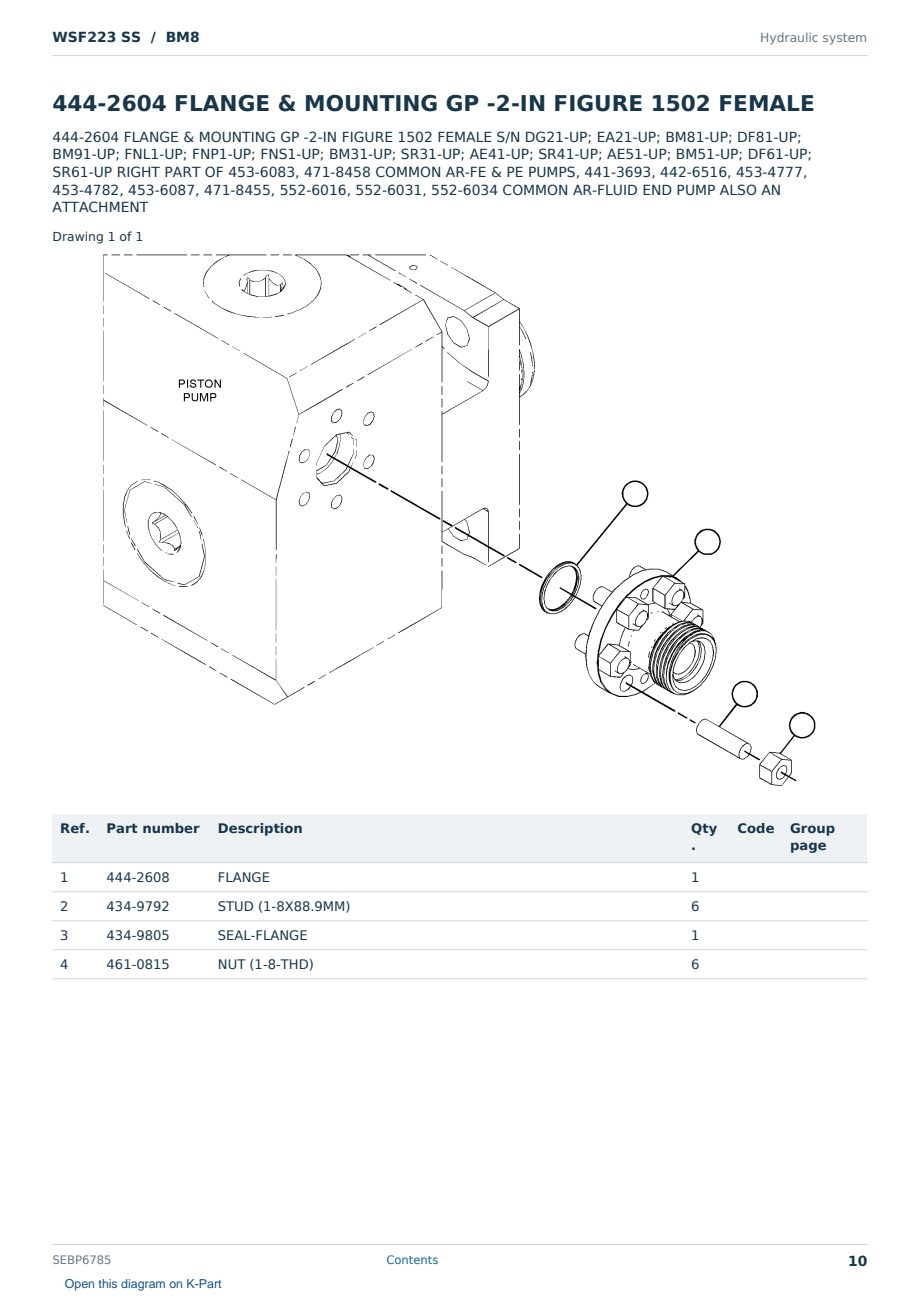 Caterpillar WSF223 SS S/N BM8 Partsbook SEBP6785 (English) - sample page 10 of 10 Caterpillar WSF223 SS S/N BM8 Partsbook SEBP6785 (English) - sample page 10 of 10